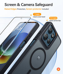 FNTCASE for Moto G 5G 2026 Phone Case: Magnetic Translucent Matte Shockproof Slim Phone Cover - Military Grade Drop Proof Hard Back Anti-Fingerprint Protective Case