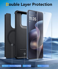 Motorola Moto G 5G 2026/G 5G 2025/G Play 2026 Case: Magnetic Military Grade Drop Protection Anti-Slip Anti-Fingerprint Dual Layer Shockproof Phone Cover