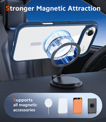 FNTCASE for iPhone Air Case: Clear Anti Yellowing Magnetic Military Grade Drop Protection Cell Phone Cover - Rugged Shockproof Protective Bumper Transparent