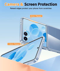 FNTCASE for Samsung Z Flip 7 Phone Case: Clear Slim Anti Yellowing Shockproof Protective