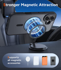 FNTCASE for iPhone 17 Case: Strong Magnetic Translucent Matte Slim Shockproof Protective Drop Full Protection Phone Cover