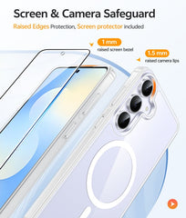 Samsung Galaxy S25 FE 6.7 inch Clear Case: Magnetic Charging Shockproof Magsafe Support