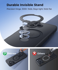 iPhone 17 Case: 360° Spin Magnetic Stand, MagSafe, Screen Protector, Translucent Matte Military Grade Shockproof Full Camera Protective Phone Cover