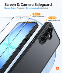 FNTCASE for Samsung Galaxy A16/A17 5G Phone Case: Translucent Matte Shockproof Slim Phone Cover - Military Grade Drop Proof Hard Back Anti-Fingerprint Protective Case