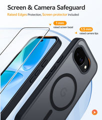 Google Pixel 10A Phone Case: Magnetic Translucent Matte Shockproof Slim Phone Cover - Military Grade Drop Proof Hard Back Anti-Fingerprint Protective Case