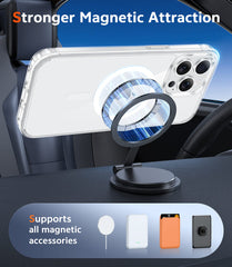 iPhone 15 Pro Clear Case: Magnetic Charging Anti Yellowing Shockproof Magsafe Support