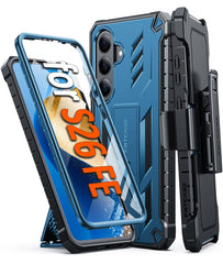 Samsung Galaxy S26 FE Case: Military Grade Rugged Cell Phone Cover with Kickstand and Belt Clip Holster