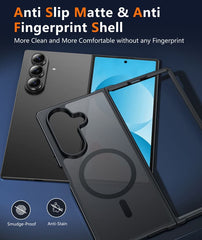 Samsung Z Fold 7 7.6 inch Phone Case: Magnetic Charging Shockproof Magsafe Support - Frosted Oil Spray Touch