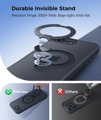 iPhone 17e/16e Case: 360° Spin Magnetic Stand, MagSafe, Screen Protector, Translucent Matte Military Grade Shockproof Full Camera Protective Phone Cover
