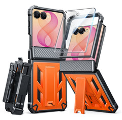 Samsung Z Flip 8 Phone Case: Rugged Hinge Protective Phone Case with Belt Clip Holster and Kickstand