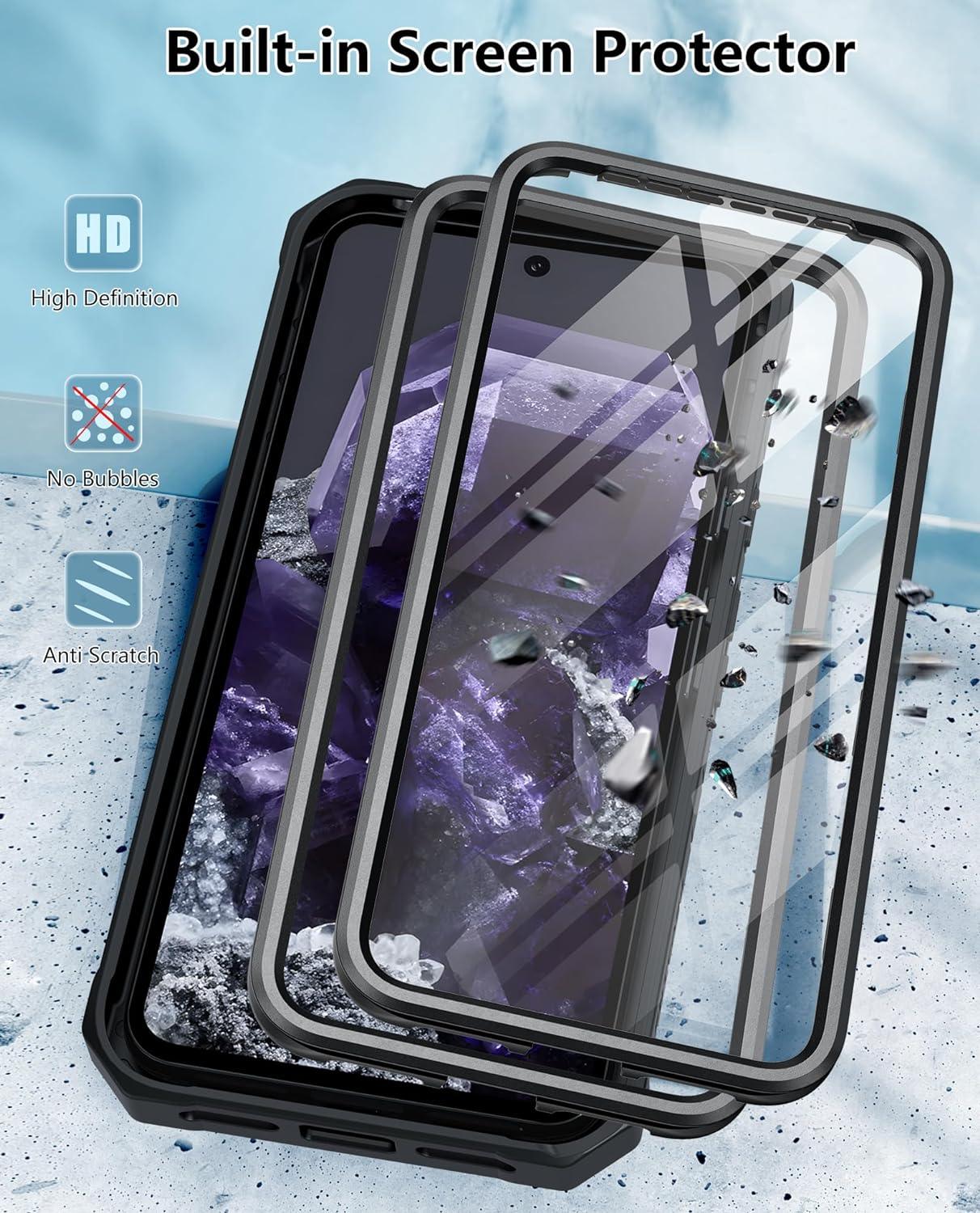 Pixel 8 Phone Case Full-body Dual Layer Rugged Military Shockproof Protective with Built-in Screen Protector, Kickstand, and Belt-Clip Holster - FNTCASE OFFICIAL