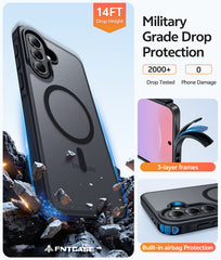 Samsung A37/A36/A56 Phone Case: Magnetic Translucent Matte Shockproof Slim Phone Cover - Military Grade Drop Proof Hard Back Anti-Fingerprint Protective Case