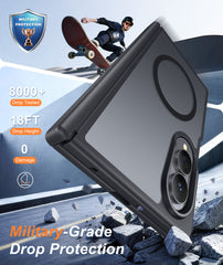 Samsung Galaxy Z Fold 8 with Hinge Protection Translucent MagSafe Matte Case Military Grade Shockproof Protective Phone Cover