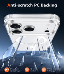 FNTCASE For iPhone 17 Pro 6.3 inch Clear Case: Magnetic Charging Shockproof Magsafe Support
