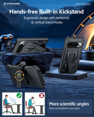 Google Pixel 11 Pro XL Case with Kickstand and Belt Clip, Built-in Screen Protector, 2 Front Frames, 20FT Military Drop Protection, Shockproof TPU Rugge