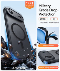 FNTCASE for iPhone 17 Air Case: Strong Magnetic Translucent Matte Slim Shockproof Protective Drop Full Protection Phone Cover