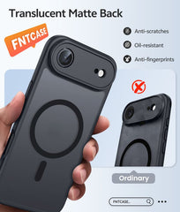 FNTCASE for iPhone 17 Air Case: Strong Magnetic Translucent Matte Slim Shockproof Protective Drop Full Protection Phone Cover