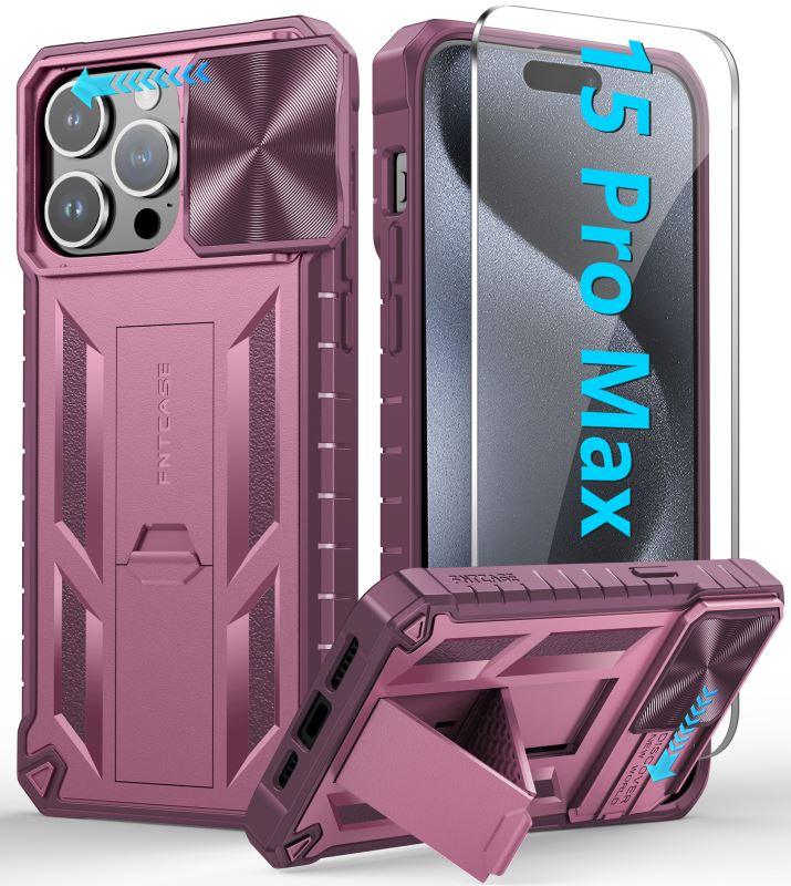 FNTCASE Coque pour iPhone 16E : coque de téléphone robuste de qualité militaire avec béquille et FNTCASE Coque pour iPhone 16E : coque de téléphone robuste de qualité militaire avec béquille et
