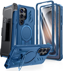 Samsung Galaxy S26 Ultra Case, Military Grade Rugged Protection: Magnetic Ring Kickstand with Belt-Clip Holster, 2 Front Frames, Built-in Screen Protector