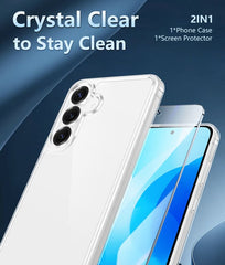 FNTCASE for Samsung Galaxy S25 FE Phone Case: Clear Slim Anti Yellowing Shockproof Protective