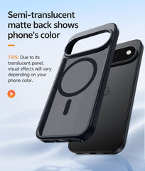 Google Pixel 11/ 11 Pro Case, FNTCASE Translucent Matte Magnetic Shockproof Cover, Military Drop-Tested Anti-Fingerprint Hard Back