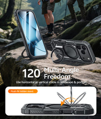 FNTCASE for iPhone 17 Pro Max Case with Ring Holder Magnetic Kickstand Military Grade Shockproof Protective Rugged Cell Phone Cover