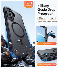 Samsung A37/A36/A56 Phone Case: Magnetic Translucent Matte Shockproof Slim Phone Cover - Military Grade Drop Proof Hard Back Anti-Fingerprint Protective Case