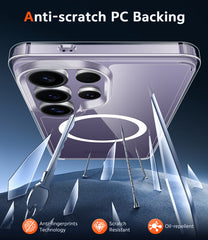 Samsung S24 Ultra Clear Phone Case: Magnetic Charging Shockproof Magsafe Support