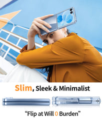 FNTCASE for Samsung Z Flip 7 Phone Case: Clear Slim Anti Yellowing Shockproof Protective