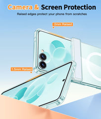 Samsung Z Flip 8 Clear Case: Magnetic Charging Shockproof Magsafe Support