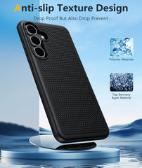 FNTCASE For Samsung Galaxy S25 FE Shock Protection Cell Phone Case Sturdy Cover with Non-Slip Texture