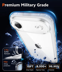 FNTCASE for iPhone 17 Air 6.5 inch Clear Case: Wireless Charging Anti Yellowing Shockproof Phone Case