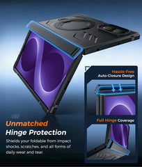 Samsung Galaxy Z Fold 8 with Hinge Protection Magnetic Rugged Case Featuring Ring Kickstand Military Grade Protection