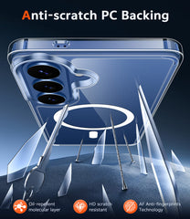 Samsung Galaxy S26 Clear Phone Case: Magnetic Charging Shockproof Magsafe Support