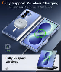 Samsung Z Fold 8 Ultra/Z Fold 7 Magnetic Case: Clear Military Grade Drop Protection Anti Yellowing Cell Phone Cover