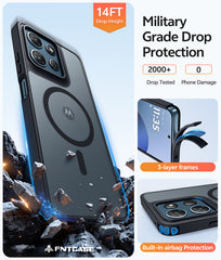 FNTCASE for Moto G 5G 2026 Phone Case: Magnetic Translucent Matte Shockproof Slim Phone Cover - Military Grade Drop Proof Hard Back Anti-Fingerprint Protective Case