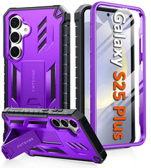 FNTCASE For Samsung Galaxy S25+/ S24+ 6.7 inch Phone Case: Military Grade Shockproof with Built-in Screen Protector and Kickstand