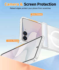 Samsung Z Flip 8 Clear Case: Magnetic Charging Shockproof Magsafe Support
