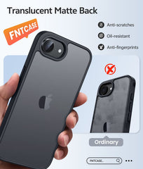 iPhone 17E 16E Phone Case: Translucent Matte Shockproof Slim Phone Cover - Military Grade Drop Proof Hard Back Anti-Fingerprint Protective Case