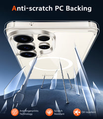 Samsung S23 Ultra Clear Phone Case: Magnetic Charging Shockproof Magsafe Support