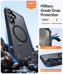 Samsung Galaxy S25/ S24 6,2 Zoll Handyhülle: Magnetische, durchscheinende, matte, stoßfeste, schlanke Handyhülle – Militärstandard-zertifizierte, sturzsichere Hardcase-Rückseite mit Anti-Fingerabdruck-Schutz