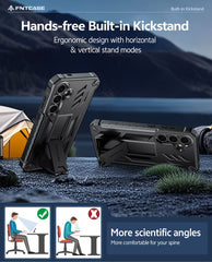 FNTCASE For Samsung Galaxy S25 FE Phone Case: Military Grade Shockproof with Built-in Screen Protector and Kickstand