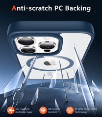 FNTCASE for iPhone 14 Pro Case: Clear Anti Yellowing Magnetic Military Grade Drop Protection Cell Phone Cover - Rugged Shockproof Protective Bumper Transparent