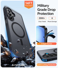 Samsung Galaxy A27 Phone Case: Magnetic Translucent Matte Shockproof Slim Phone Cover - Military Grade Drop Proof Hard Back Anti-Fingerprint Protective Case