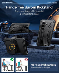 FNTCASE for Samsung Galaxy S25 FE Case: Military Grade Rugged Cell Phone Cover with Kickstand and Belt Clip Holster
