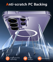 Samsung Galaxy S26 Ultra Clear Phone Case: Magnetic Charging Shockproof Magsafe Support