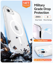 FNTCASE for iPhone 17E/ 16E 6.1 Inch Case: Magnetic Charging Anti Yellowing Shockproof Magsafe Support Phone Case