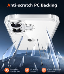 FNTCASE for iPhone 17 6.3 inch Clear Case: Wireless Charging Anti Yellowing Shockproof Phone Case