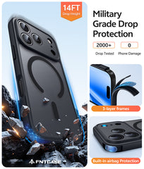 FNTCASE for iPhone 17 Pro Max Case: Strong Magnetic Translucent Matte Slim Shockproof Protective Drop Full Protection Phone Cover