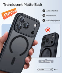 FNTCASE for iPhone 17 Pro Case: Strong Magnetic Translucent Matte Slim Shockproof Protective Drop Full Protection Phone Cover